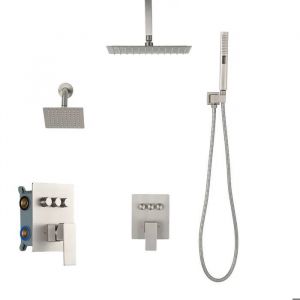 Ensemble de Douche Multifonctionnel-Duoku-Syst&egrave;me de Douche 3 Modes-Douche Murale et Douchette &agrave; Main - Neuf