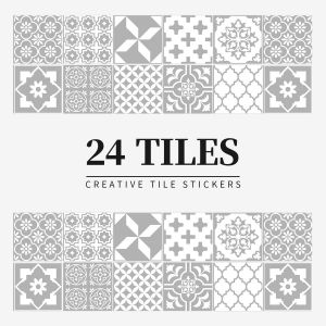 24pcs 15cm(6")Stickers Carrelage Credence Adhésif Pour Cuisine Stickers Muraux Auto-Adhésif Résistant à l'huile Imperméable à l'eau Réutilisable Amovible Maison Salle de Bains Purbeck Stone - Neuf
