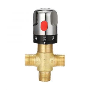 Tuyau en laiton de salle de bainRobinet thermostat Vanne de mélangeur thermostatique réglable Vanne de contrôle de température de mélange d'eau pour chauffe-eau - Neuf