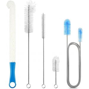 Kit De Nettoyage-5 Brosses De Nettoyage De Qualit&eacute; Sup&eacute;rieure Goupillon Biberon,Ajustement Flexible,Cleaning Brushes For Narrow Neck Bottles,Water Bottles,Bottles,Tumblers,Glasses - Neuf