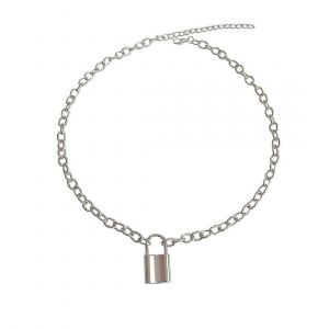 Collier Cha&icirc;ne Pour Femmes Et Hommes Collier Pendentif Cadenas Egirl Collier Cha&icirc;ne Punk En Argent Pour Gar&ccedil;on - Neuf