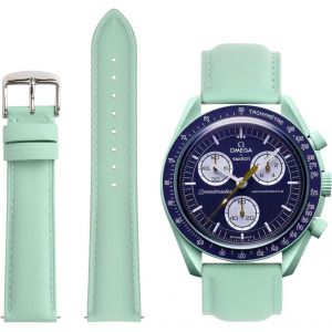 Kal-Bracelet Omega X Swatch Moonswatch ¿ Cuir Bracelet De Moonwatch Montre Homme Femme ¿ Dégagement Rapide Bracelet Pour Swatch Omega 20mm Remplacement - Neuf