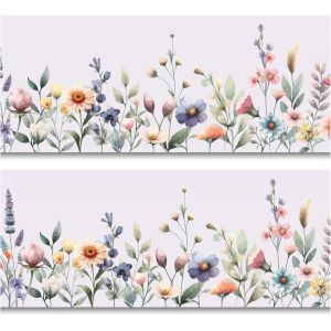 Eryi-Frise Autocollante Pour Chambre D'enfant Et Bébé Y033 - 15 X 200 Cm - Motif Prairie Florale - Neuf