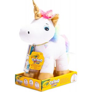 Colour Me Plush,Peluche à colorier avec 3 feutres,Sujet Licorne,activité créative et Cadeau pour Enfants,à partir de 3 Ans,4026316 - Neuf