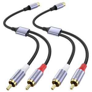 RCA Splitter 1 Femelle 2 Mâle 2 Pack, Câble Audio Vidéo Adaptateur Y Pour Amplificateur, Console de Jeu, Lecteur CD, Subwoofer, Home Cinéma, HDTV - Neuf