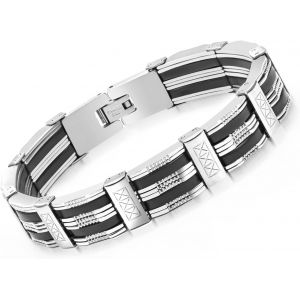 Eryi-Bracelet Homme Argent, Bracelet Ado Garcon Pour Hommes Garçons, Acier Inoxydable Gourmette Homme 8.3 In/21cm Bijoux Homme Cadeau Pour Papa Fils Frère Mari - Neuf