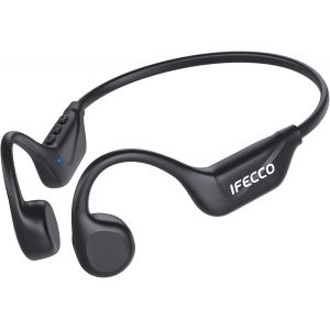 JGD-IFECCO Casque Conduction Osseuse Bluetooth 5.4 - &Eacute;couteur Conduction Osseuse Oreilles Ouvertes avec Micro,IPX5 &Eacute;tanche Conduction Casque pour Cyclisme,Course &agrave; Pied Sport - Neuf