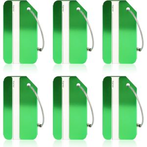 (Vert) Lot De 6 Étiquettes De Voyage En Métal Pour Valises, Étiquettes De Valise Étanches Pour Sac De Voyage, Étiquettes De Bagages Avec Carte D'identité Pour La Famille Et Les Amis - Neuf
