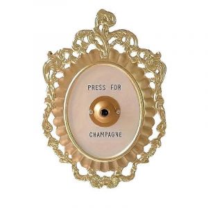 Appuyez sur pour de Champagne Bouton Set, Mini Cloche de Ring de D&eacute;coration pour les f&ecirc;tes, Plaque Murale Cadeau pour la Maison, la Chambre, l'H&ocirc;tel (2 Pcs) - Neuf