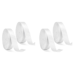 Lot De 4 Rubans Blancs,15 Mm X 22 M,Pour Emballage Cadeau,Ballons - Neuf