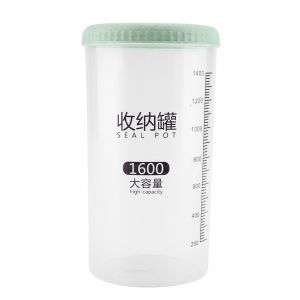 Hjlian Recipient Hermetique Portable En Plastique De 1600 Ml Pour Aliments, Cereales, Haricots, Noix, Boite De Rangement (Vert) - Neuf