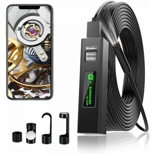 (1M) Caméra endoscopique WiFi Caméra endoscopique Caméra d'inspection de tuyaux HD 1200P avec lumière LED pour iPhone/téléphone Android/Windows/Mac/tablette/PC - Neuf