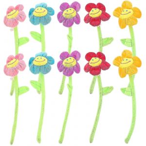 10pcs Fleur En Peluche Tiges Pliables Color&eacute; En Peluche Tournesol Rideau Boucles - Neuf