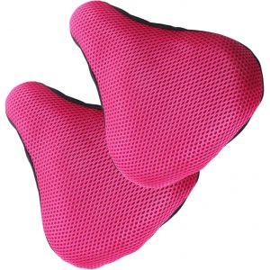 Meimie-Lot De 2 Housse De Selle De Vélo,Protection De Selle De Vélo,Housse De Siège De Vélo,Souple Couvre Selle Velo,Sur Selle Velo Confortable,Pour Vtt,Route Pour Hommes Femmes (Rose Rouge) - Neuf