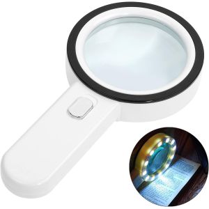 &Eacute;clair&eacute; de Lecture Loupe 30X Loupe avec 12 LED, ordinateur de Poche Grossissant Loupe, Loupe &Eacute;clair&eacute;e pour la Lecture, les Bijoux, les personnes &acirc;g&eacute;es, les malvoyants, de l'Observation et de l'Artis - Neuf