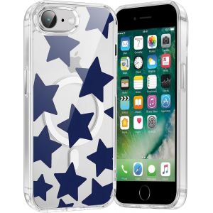 Eryi-Coque Magnétique Pour Iphone 8/7/Se 2020/Se 2022 4,7"", Compatible Avec Magsafe,Transparente Fille Etui Avec Aesthetic Motif Etoile Dessin, Souple Silicone Mince Tpu Bumper Case Antichoc Housse - Neuf