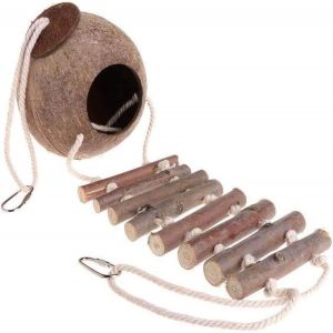 Nichoir Brown-Noixdecoco, Nichoir, Accessoires Pour Cage À Oiseaux, Jouets Thirst, Jouets Pour Perroquets, Facile À Installer - Neuf