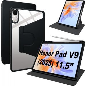 Cover Pour Honor Pad V9 Coque Case Avec Emplacement Pour Stylo & Support Pivotantcuir Pu + Acrylique Transparent Coque Pour Honor Pad V9 11.5" (2025) Case - Neuf