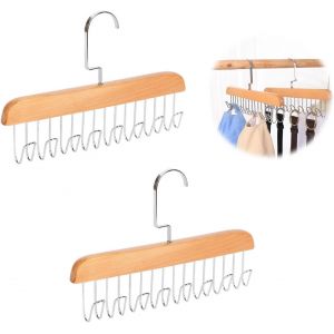 Letnerny-Porte Ceinture, Kleiderschrank, Porte Cravate, Cintre En Bois Pour Cravate, Porte Foulard Avec 8 Crochets, Porte Rangement Ceinture, Rangement Echarpe, Cintre Foulard Pour Écharpes, Châles, - Neuf
