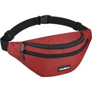 TIANYI-Sac Banane Femme & Homme | Sacoche Banane Ville | Étanche Sac de Randonnée (ROUGE) - Neuf