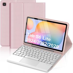 Clavier pour Samsung Galaxy Tab S6 Lite 10.4'' 2024/2022/2020, AZERTY Français Clavier Détachable sans Fil Bluetooth pour Galaxy Tab S6 Lite, Violet - Neuf