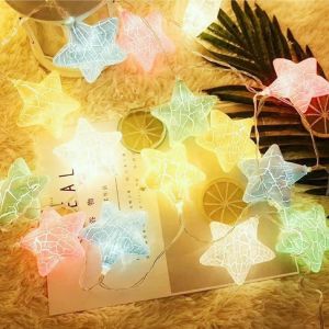 Kal-Bandes Led Blanc Chaud En Forme D'étoile Lumières Nocturne À Led Pour Enfants, Chambre À Coucher, Couloir, Couronnes, Mariage, Décorations De Noël U2013 Fonctionnement À Piles 20led (C) - Neuf