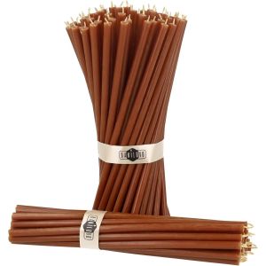 Bougies En Cire D'abeille Pure,Bougies Naturelles Pour La Pri&egrave;re &Agrave; L'eglise,Rituales,La M&eacute;ditation,D&eacute;coration Pour Le G&acirc;teau D'anniversaire,18,5 Cm De Long,Lot De 50 (Marron) - Neuf