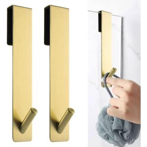 2 Pièces Crochet Douche,Crochet Porte Serviette sans perçage,Crochets de Porte pour Portes de Douche en Verre sans Cadre,Adapter 6-12 mm d'épaisseur (Or) - Neuf
