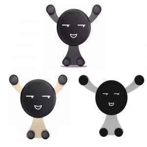 Support De T&eacute;l&eacute;phone Portable Par Gravit&eacute; Pour Voiture,1 &Agrave; 3 Pi&egrave;ces,Clip De Ventilation,Support De Visage Souriant,Support Gps Pour Iphone Pro Max Xiaomi Samsung.Mix 3pcs. - Neuf