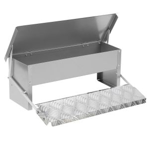 3x Mangeoire poules en acier galvanis&eacute; 5KG &iquest; Alimentateur automatique avec p&eacute;dale et couvercle &eacute;tanche pour nourrir vos volailles - Neuf