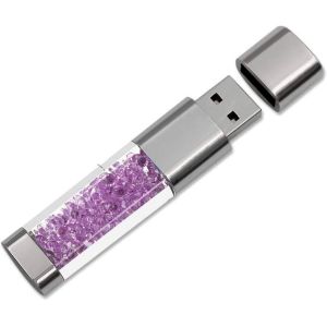 Clé USB 3.0 64Go 32Go 16Go Nouveau Bijoux Cristal USB 3.0 Flash Drive,Externe Cadeau pour Cadeaux d'anniversaire,Cadeaux De Noël,Cadeaux De Mariage (32Go,Violet) - Neuf