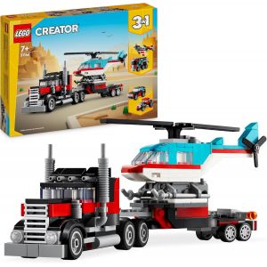 DDA-Creator 3-en-1 Le Camion Remorque avec Hélicoptère, Set de Véhicules avec Jouet d'Hélicoptère et Camion, Avion et Camion-Citerne, Hot Rod et VUS, Cadeau pour Garçons et Filles Dès 7 Ans 31146 - Neuf