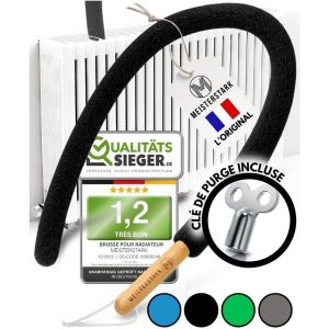 l'ORIGINAL Brosse Radiateur Longue 115cm I Brosse pour Radiateur sans Rayures I Plumeau Radiateur avec Housse Flexible et Lavable I Brosse de Nettoyage Radiateur pour Un Air Ambiant Agr&eacute;able (Noir) - Neuf