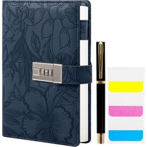 ASFASFq-Journal en cuir PU texturé, 100 g/m², 224 pages avec serrure pour femmes et hommes, un journal adapté pour un usage domestique, au bureau. - Neuf