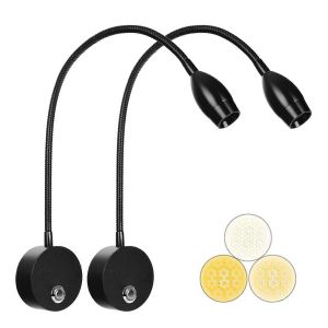 Lampe De Lecture Murale Tactile Led 3w &Agrave; Intensit&eacute; Variable, 3 Couleurs - Neuf