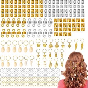Kal-Bijoux Cheveux Tresse 230 Pièces Bijoux De Cheveux Pendentif Dreadlocks En Métal Pinces À Cheveux En Spirale Bijoux Vikings Spiral Coils, Accessoires Cheveux Bagues Et Dreadlock Décorations Pende - Neuf