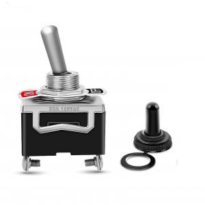 Interrupteur à bascule de voiture 15A 250V / 20A 125V 2 bornes ON OFF Commutateurs à bouton d'alimentation avec capuchon de couverture étanche - Neuf