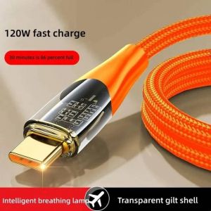 C&acirc;ble Usb Vers Type C 120w,Cordon De Donn&eacute;es De Charge Super Rapide Pour Xiaomi 12 Redmi Note 11,Samsung S23 S22,Cordon De Chargeur Huawei C-1m-Orange - Neuf