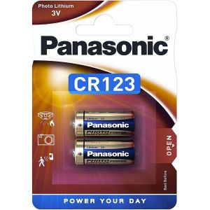 Panasonic Blister de 2 Piles CR123 A 3V 1400mAh - Neuf