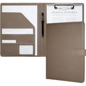 Porte Documents A4, Document Porte Folio Pochette Porte Document Pu Cuir Porte Bloc A4 Range Documents Trieur Organiseur Portfolio Planchettes Porte-Formulaires (Marron) - Neuf
