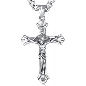 Asas-Médaille Sceau Des 7 Archanges Argent 925 Pour Homme Femme,Collier Croix Chretienne Pendentif Saint Benoit/Saint Michel/Croix De Caravaca/Christophe,Bijoux Religieux - Neuf