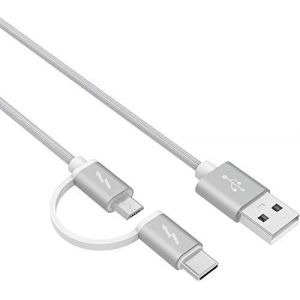 Câble micro USB et type C 2 en 1 de 1,5 M pour Samsung Galaxy Tab A E S S2 3 4 A7 A8 S5e S6 10,1"" 8,0"" 8,4"" 9,7"" SM-T590 T387 T380 T385 T580 P580 T280 T597 Câble de Données - Neuf