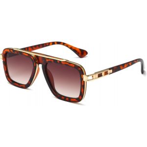 Lunettes De Soleil Carré Homme Femme, Rétro Lunettes De Soleil Pilote À Monture Métallique Carrée Lunettes Carre Vintage Uv400, 52mm - Neuf
