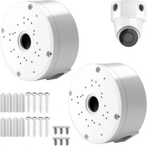 KALANKA-Lot de 2 Bo&icirc;tes de Jonction Universelles pour Cam&eacute;ra de S&eacute;curit&eacute; D&ocirc;me - Support de C&acirc;ble Cach&eacute; - Couvercle et Base (2) - Neuf