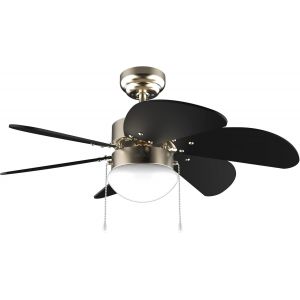 Ventilateur De Plafond Avec Lumière Energysilence Aero 365 Gold&Wood - 50 W, Diamètre 91 Cm, 3 Vitesses, 6 Pales, Ampoule Non Incluse, Mode Été/Hiver, Design Élégant[VEN750229] - Neuf