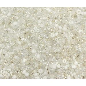 Meimie-Lot De 3000 Perles De Rocaille En Verre-Perles Rondes-2mm,3mm,4mm-Taillesmixtes,Mélange De Couleurs-Perles De Graines (Blanc) - Neuf
