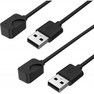 Wqd-2pcs Chargeur De Montre Compatible Avec Samsung Galaxy Fit 3, Station De Charge Magnétique Avec Câble De Chargement Usb De 1m, Noir - Neuf