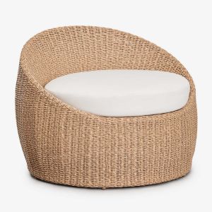 Fauteuil De Jardin En Rotin Synth&eacute;tique Clarnyx Naturel - Neuf