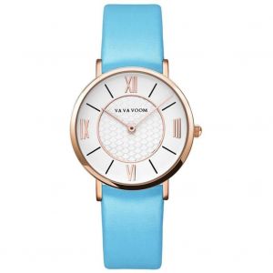 Vava Voom Mode Femmes Quartz Montre Pu Cuir Bracelet Montre-Bracelet Accessoire (Bleu) - Neuf