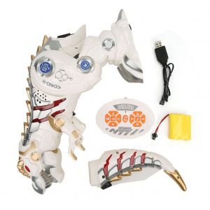 Jouet Dinosaure Telecommande Electrique Intelligent, Simulation D'animal, Cadeau Pour Enfants (Blanc) - Neuf